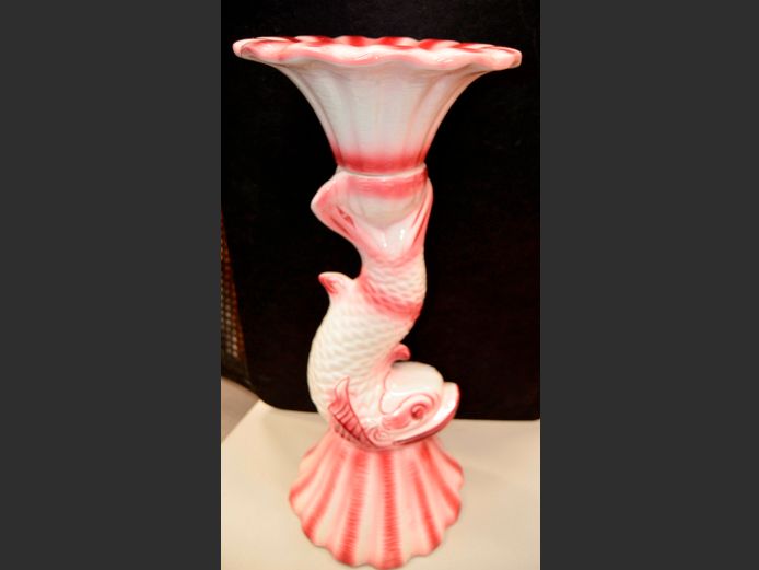 CERAMIC FISH PLANT STAND, 27cm Diameter x 66cm High