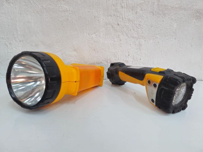 Pair of Yellow and Black Heavy Duty Flashlights
