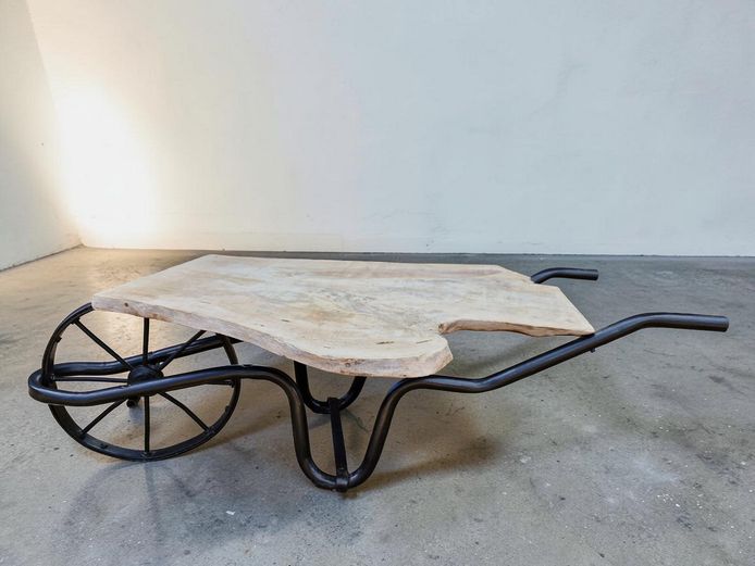 Bespoke Live-Edge Wheelbarrow Coffee Table