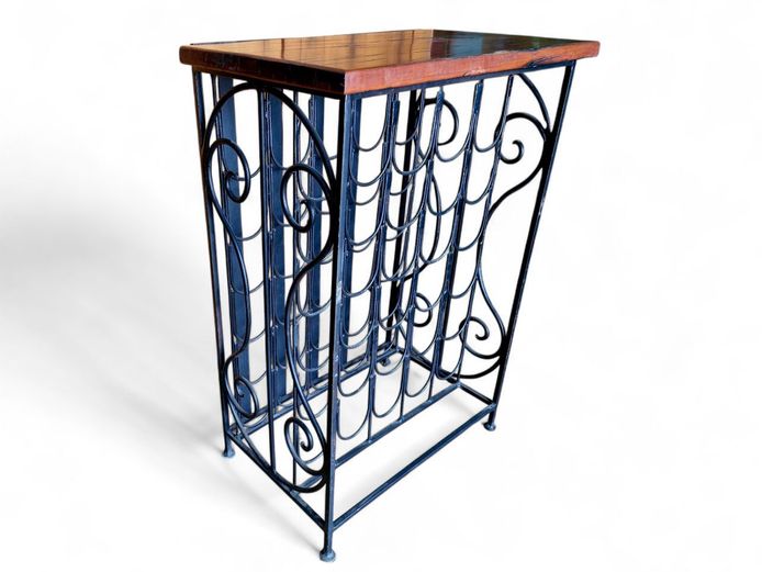 Sleeper Wood Top & Metal Wine Rack
