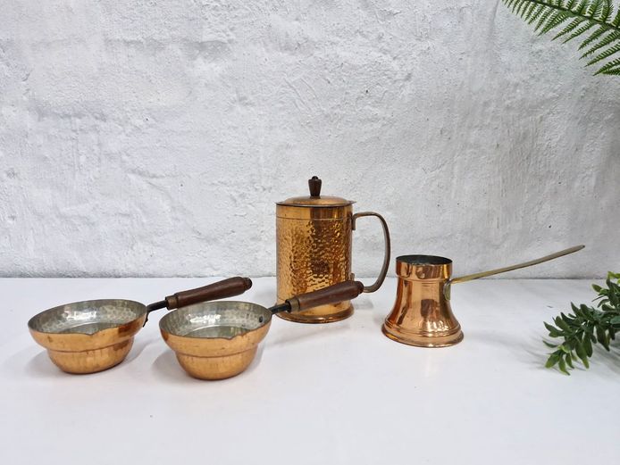 Vintage Hammered Copper Kitchenware Collection