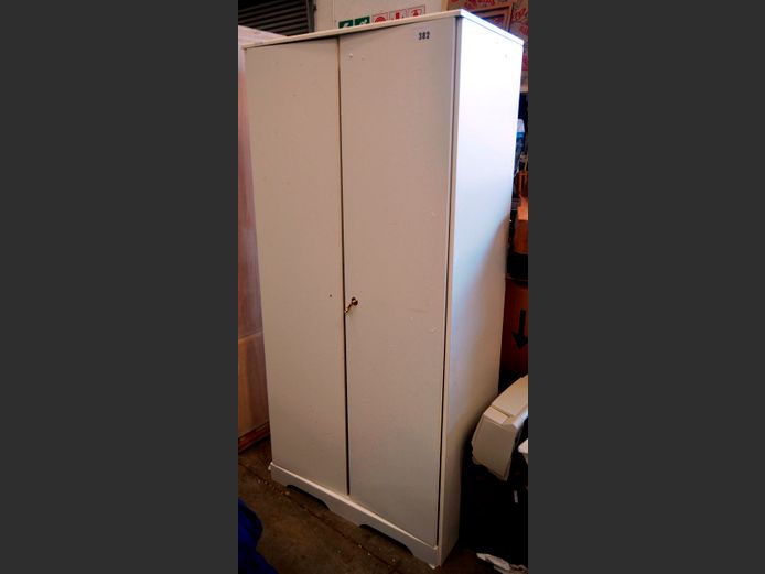 WHITE 2-DOOR CUPBOARD, 84 x 50 x 180cm