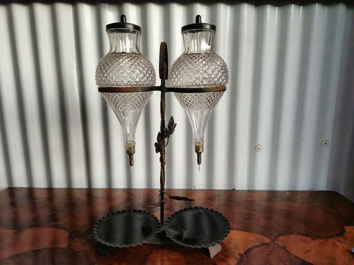 Vintage Catalina Crystal Wine Fountain Decanter Set