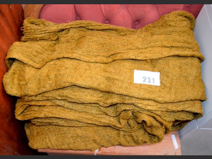 SET OF 4 DROPS MUSTARD CURTAINS