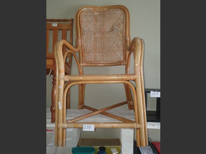 CANE & RATTAN ARMCHAIR [Rattan needs replacing]