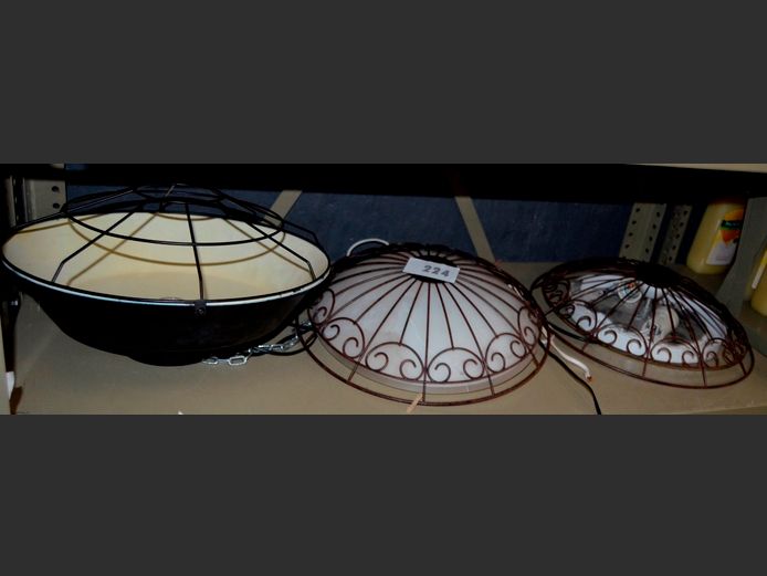 LOT: GLASS & METAL CEILING LIGHTS,  36cm Diameter