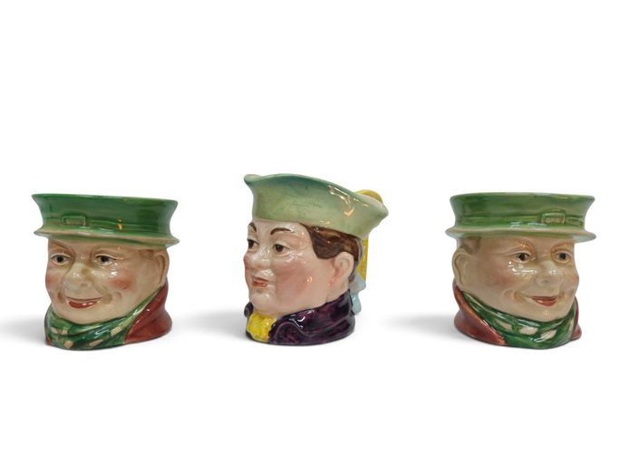 Vintage Beswick England Miniature Character Toby Jugs & Creamer – Set of 3