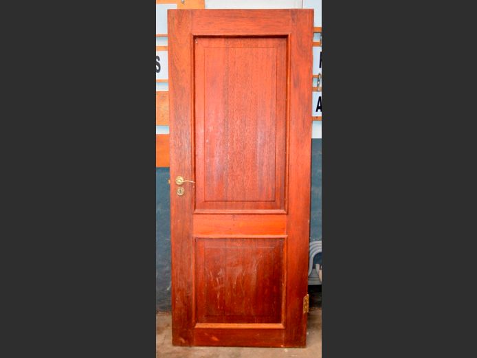 MERANTI DOOR WITH BRASS HANDLE, 198 x 80cm