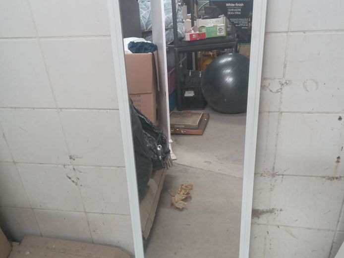 White finish door mirror (34cm*109cm)