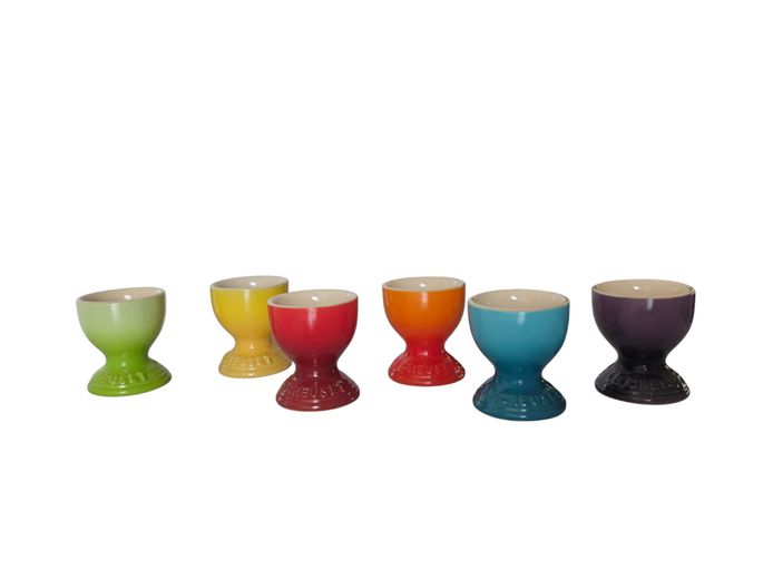 Le Creuset French Stoneware Rainbow Egg Cups – Set of 6