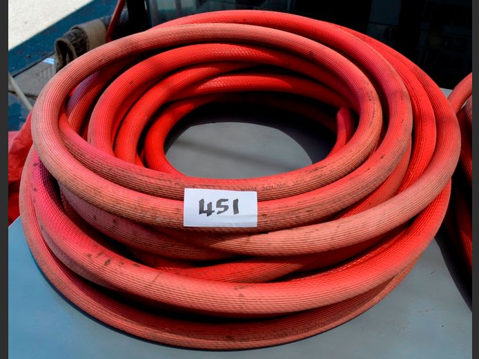 RED FIRE HOSE WITH NOZZLE