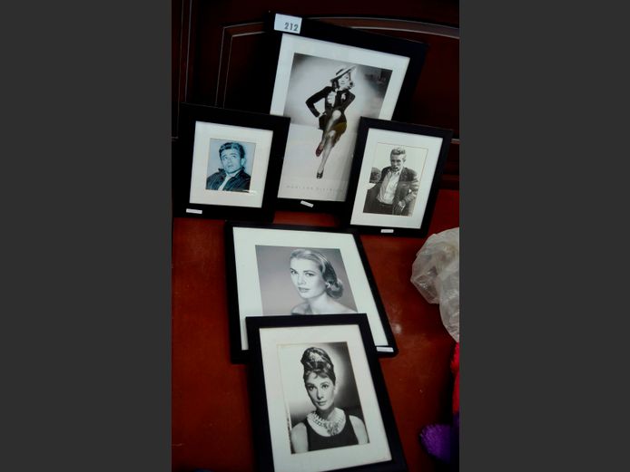 LOT FRAMED BLACK & WHITE PHOTOGRAPHIC PRINTS: JAMES DEAN & AUDREY HEPBURN