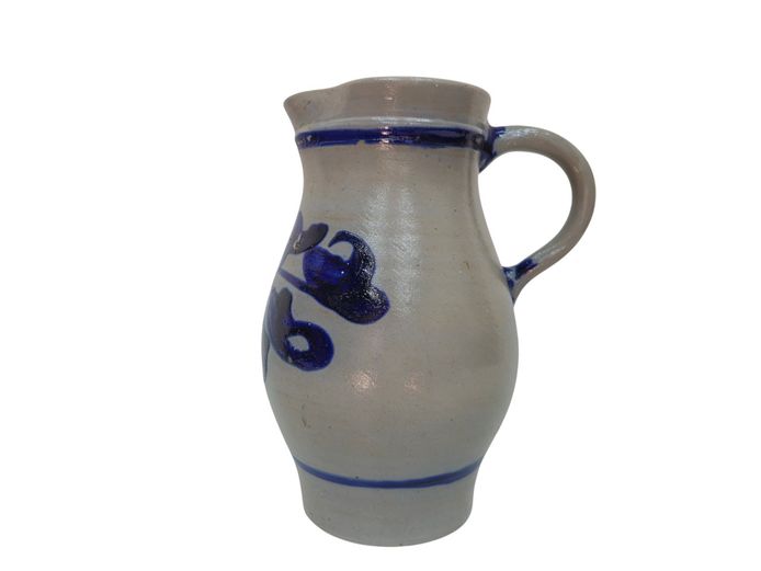 Traditional German Salt-Glazed Westerwald Stoneware Pitcher (Bembel)