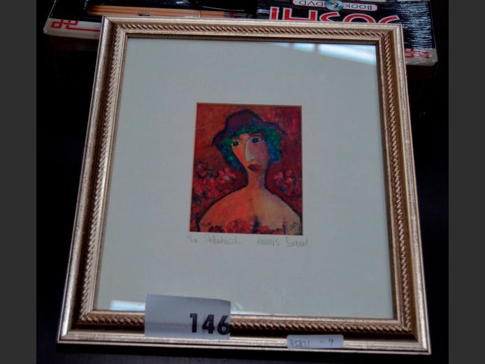 LAURENS BARNARD FRAMED PRINT, SIGNED & NUMBERED 11/250, 13 x 10cm
