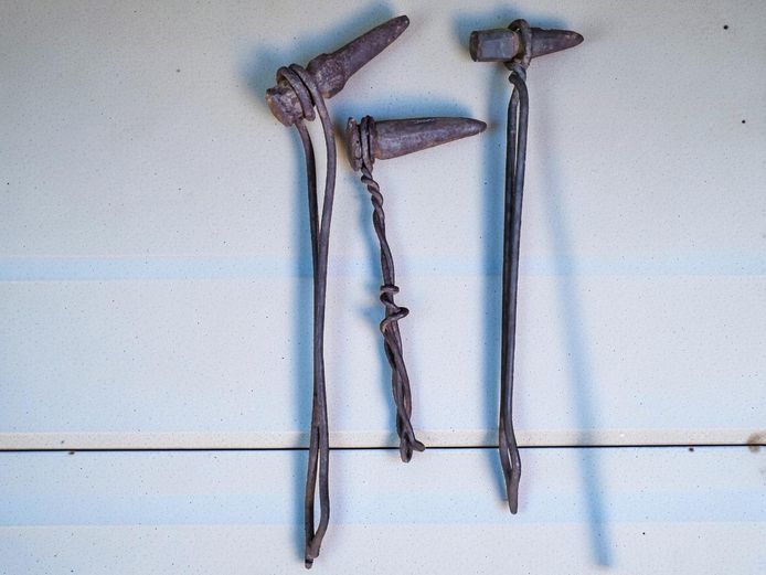 Antique Hand-Forged Iron Blacksmith Punches / Chisels - Set of 3