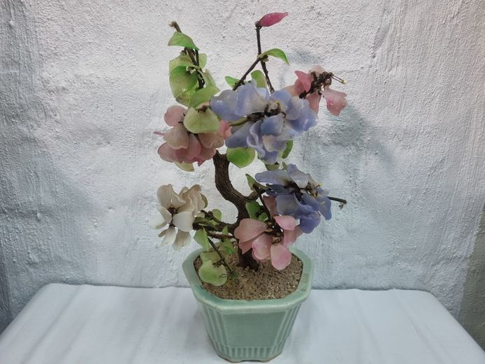 Decorative Gemstone Flower Tree in Ceramic Planter
