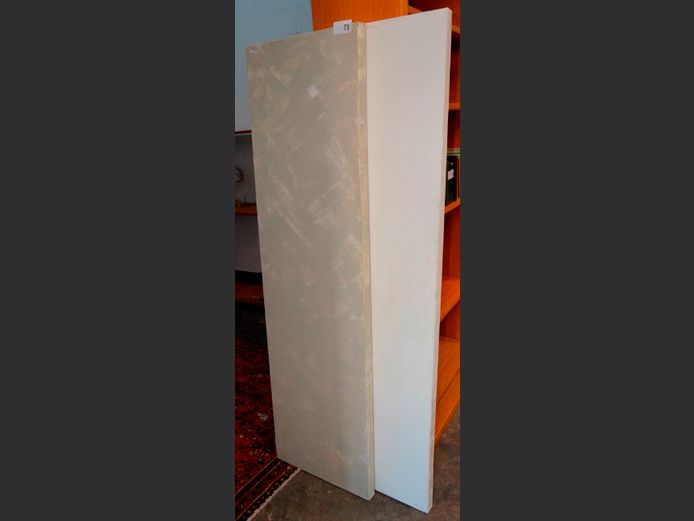 UNFRAMED ABSTRACT ON CANVAS & A BLANK CANVAS