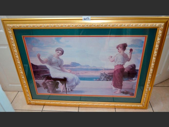 GILT FRAMED PRINT OF MOTHER & CHILD, 111 x 68cm