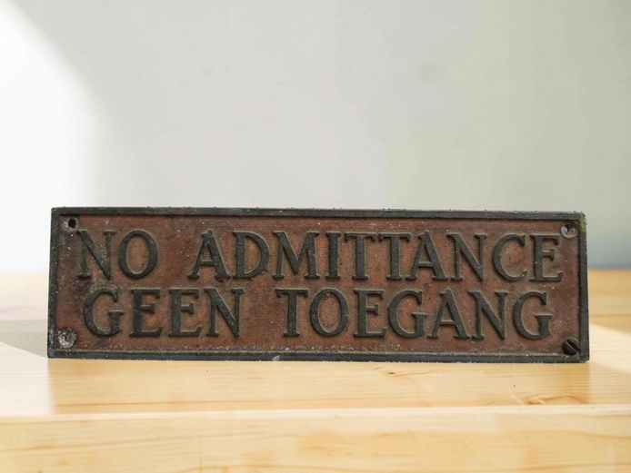 Vintage Cast Aluminum "No Admittance" South African Railway Sign