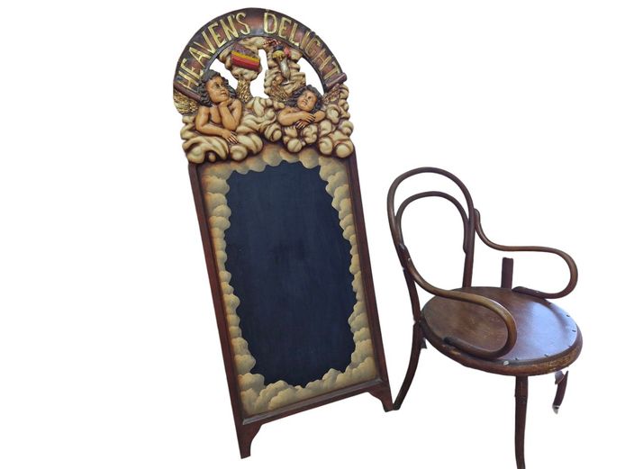 Vintage Freestanding Cherubs Themed Menu Board