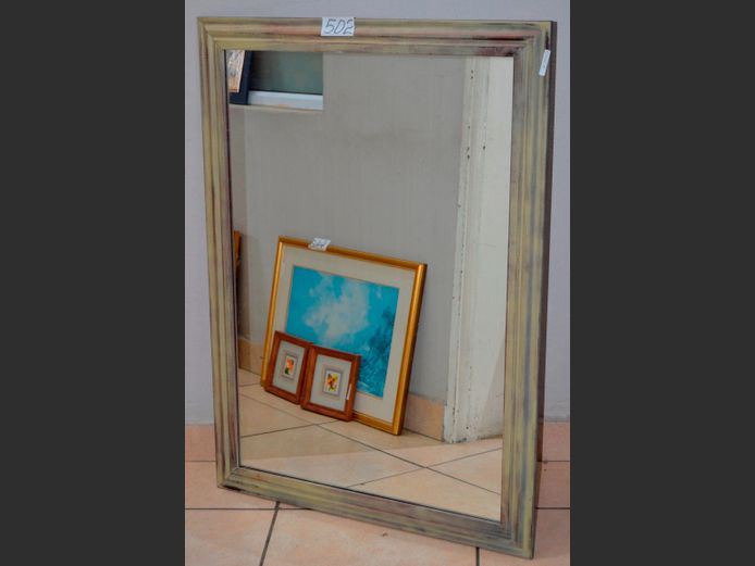 PAINT TECHNIQUE FRAMED MIRROR, 105 x 75cm