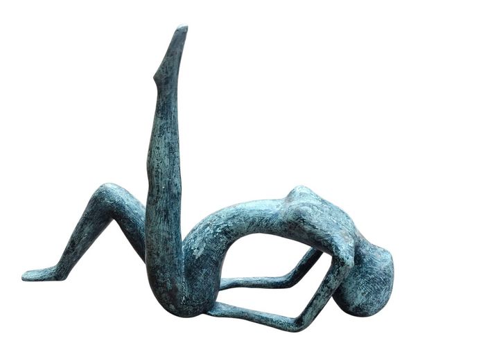Minimalist Metal Sculpture "Stretching Lady"
