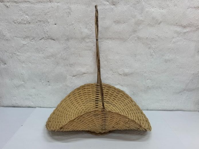 Woven Wicker Flower Gathering Basket with Tall Handle