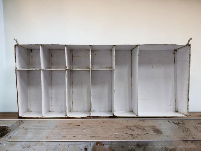 Vintage Industrial Metal Pigeon Hole Wall Unit
