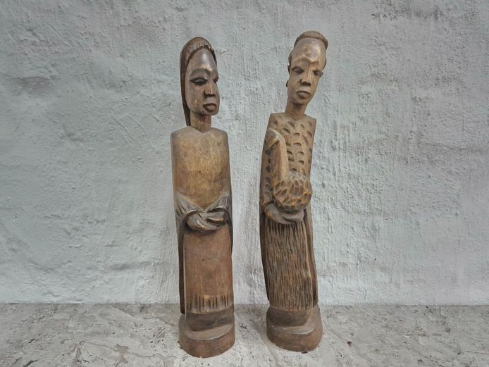 Hand-Carved African Wooden Figures