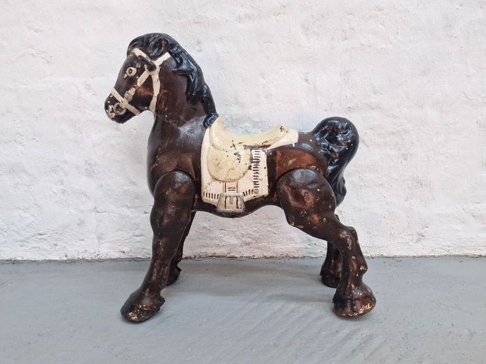Vintage Mid-Century Pressed Tin Metal Rocking Horse Body