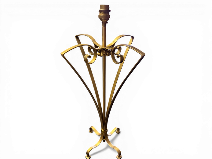 Decorative Metal Lamp Base (Ornate Scroll Design)