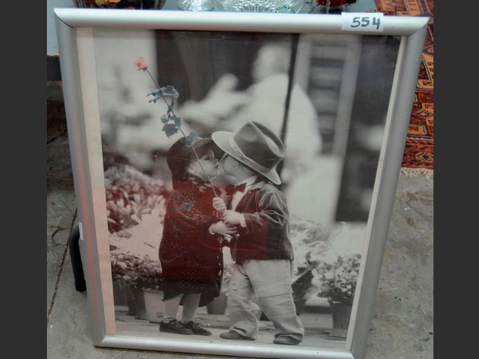 ALUMINIUM FRAMED MONOCHROME PRINT, 81 x 64cm
