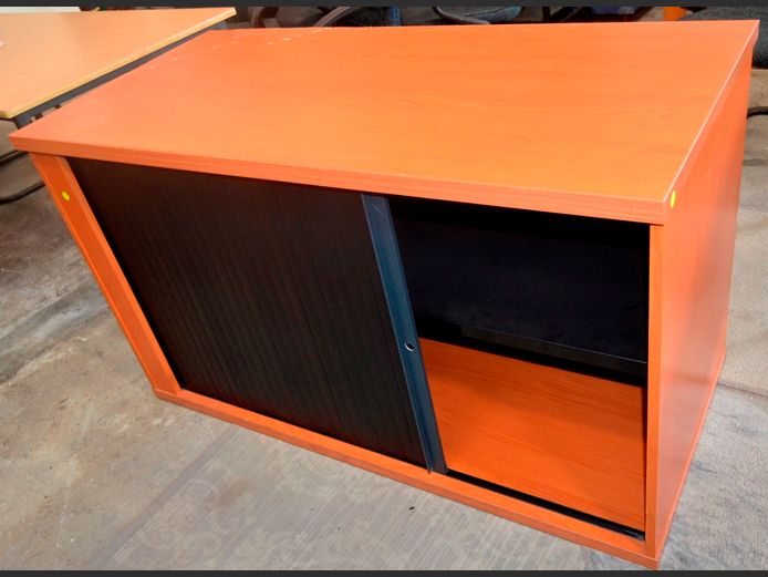 CHERRY FOIL ROLLING DOOR CREDENZA, 127 x 60 x 75cm [Scratches to top]