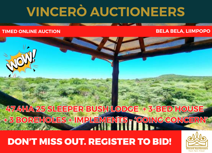 25 Sleeper, 47ha Bush Lodge Business Near Bela-Bela, Limpopo. Sold Fully Equipped - Lock, Stock and Barrel
