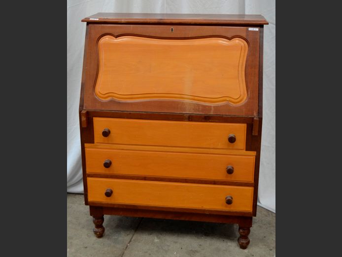 YELLOWWOOD & IMBUIA FALL FRONT WRITING BUREAU, 90 x 49 x 119cm [Some scratches]