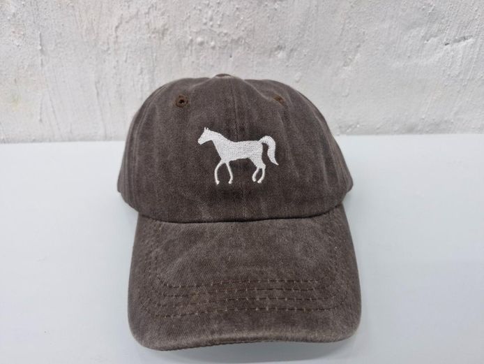 Washed Cotton Horse Embroidery Baseball Cap (Brand New)