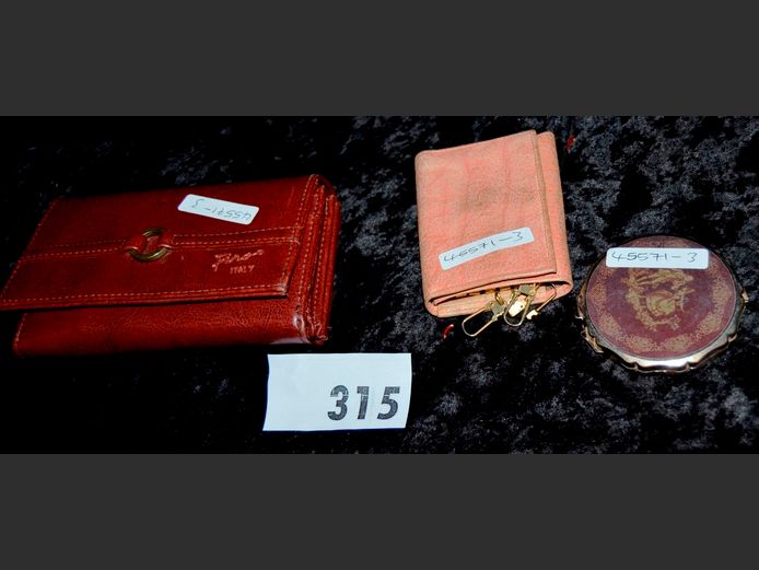 LOT: LADIES WALLET, KEY RING, POWDER CASE, etc