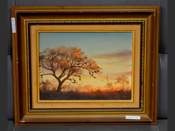 FRAMED OIL ON BOARD "LANDSCAPE" SIGNED ROB MACINTOSH '82, 29.5 x 22cm