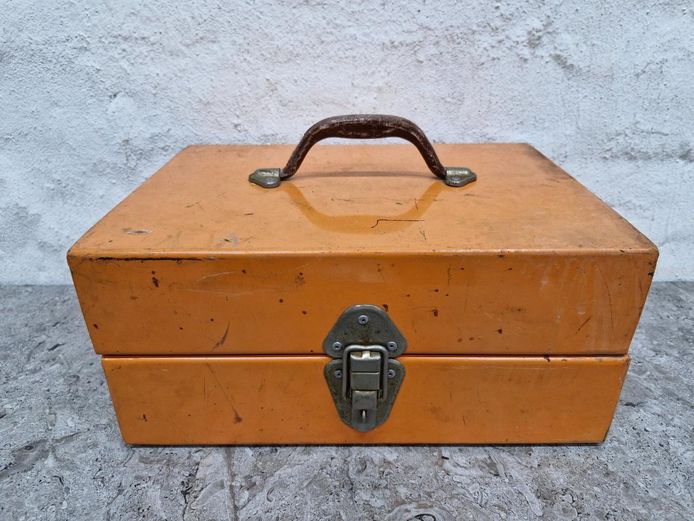 Vintage Heavy Metal Industrial Utility/Tool Box