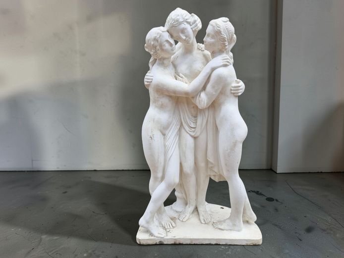 Classicist Three Graces Cast Concrete Garden Statue