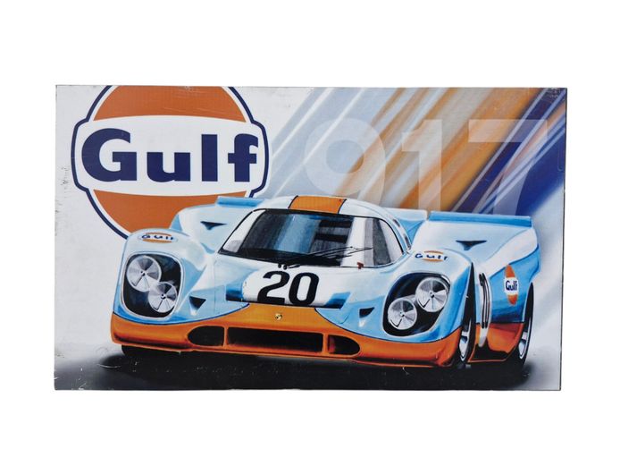 Gulf Porsche 917 Racing Metal Tin Wall Sign