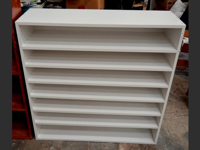 WHITE 7-TIER SHELF,  93 x 30 x 93cm