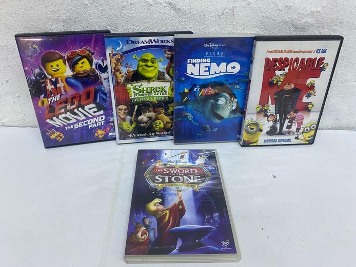Lot of 5 Assorted Animated Family Movie DVDs