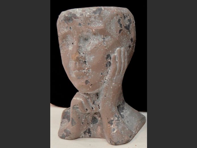 CONCRETE "CONTEMPLATING" PLANTER, 16 x 15 x 23.5cm