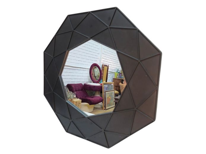 Modern Geometric Faceted Octagonal Wall Mirror