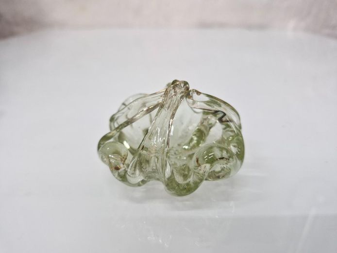 Vintage Murano Style Hand Blown Glass Miniature Basket