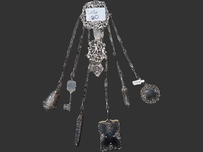 HALLMARK GOTHIC SILVER VINTAGE CHATELAINE