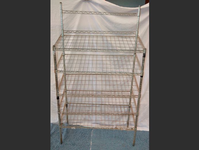 CHROME METAL 5-TIER SHELF, 101 x 50 x 180cm