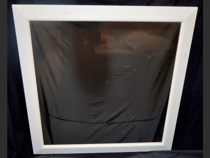 WHITE FRAMED MIRROR, 110 x 110cm