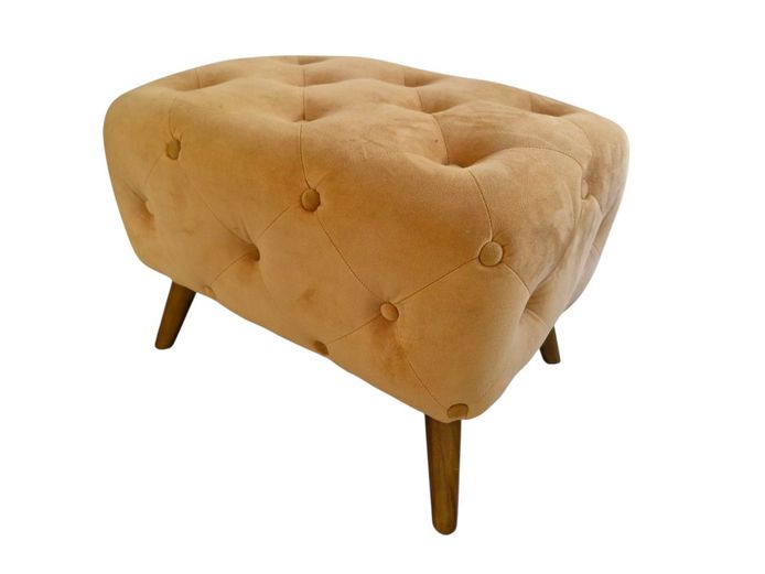 Retro Suede Tufted Ottoman